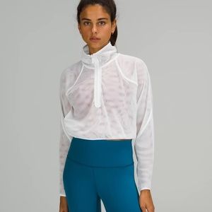 Lululemon Reversible Mesh Half-Zip | White/Ocean Air | 4